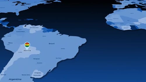 Animated World Map Zoom to Country with Location Pin