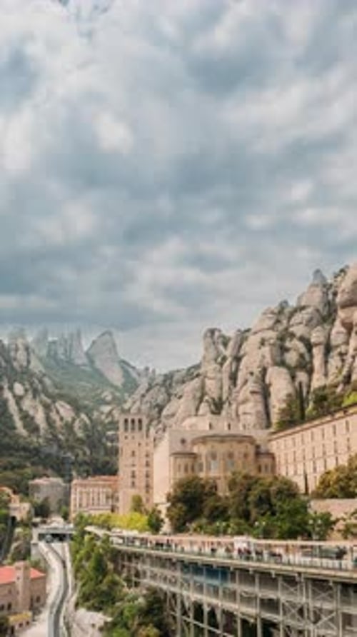 Montserrat Monastery and Mountain Landscape in Spain