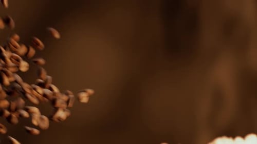 Dynamic Realistic Falling Coffee Beans