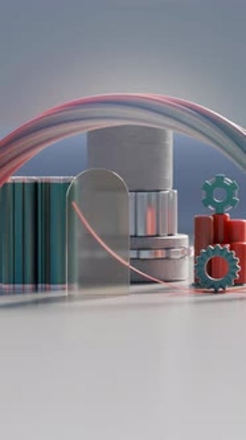 Fondo geométrico de bucle de renderizado 3D