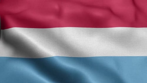 Realistic Waving Flag of Luxembourg Seamless Loop