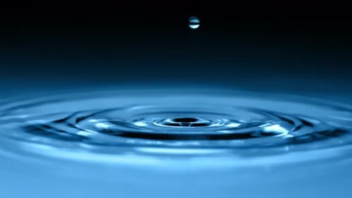 Abstract Blue Water Drop Creating Ripples Seamless Loop