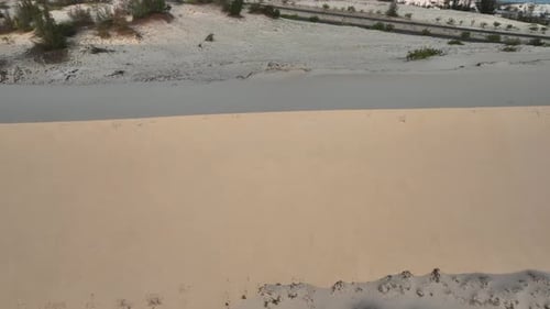 Sandy Landscape With Beach and Road