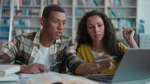 Students Studying Together in the Library