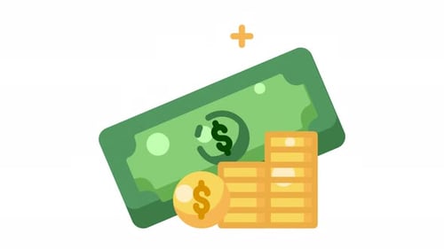 Icono de estilo plano de animación de Falling Money