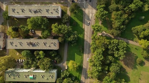 Directly above view perspective city in Hungary.