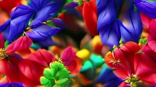 Vibrant Abstract Floral Seamless Looping Background