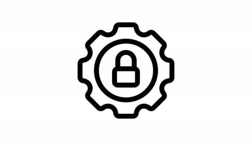 Security Settings Lock Unlock Animation with Gear Icon