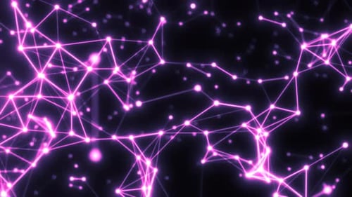 Abstract multi-colored plexus lines triangles energy magical background, video 4k, 60 fps