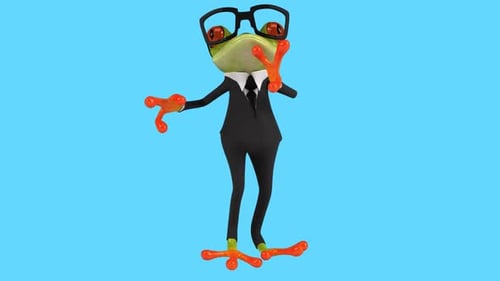 Fun 3D cartoon frog dancing (with alpha channel included)