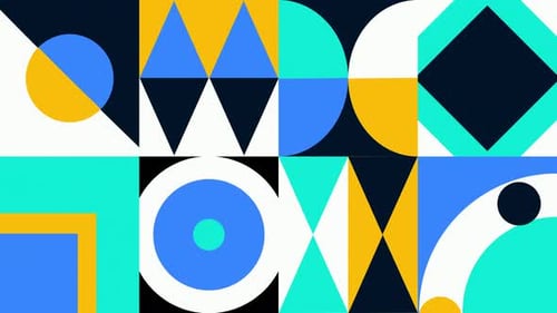 Animated Geometric Pattern or Background Loop Resolution Geometric Motion Design in Bright Colors