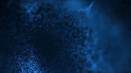 Abstract wave motion pattern and dynamic mesh line on dark blue background