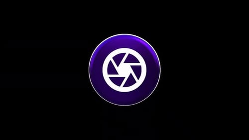 3D Camera Aperture Icon Rotating Logo