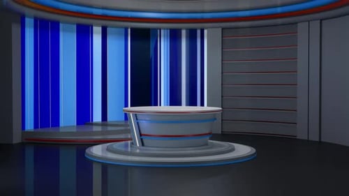 3D Virtual News Studio Hintergrund Loop V003