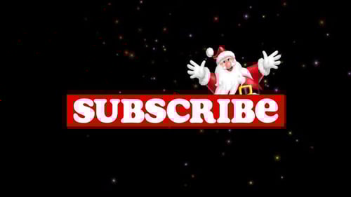 Christmas Subscribe Button Animation with Santa and Sparkles