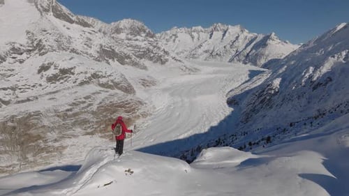 Epic Solo Journey Trekking Across A Massive Frozen Alpine Glacier