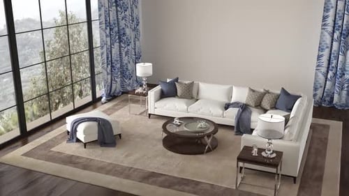 Modern Living Room with Scenic View