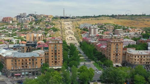 Aerial View of the Cascade Complex in Yerevan, Armenia.