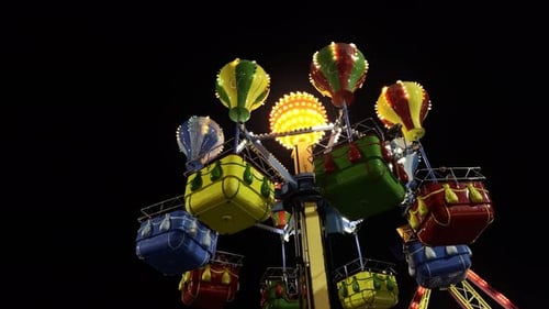 Amusement Park Happy Times Place At Night 34
