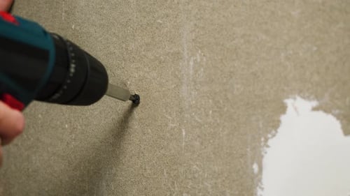Drilling Screw into Wall with Cordless Drill