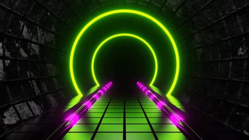 Lime And Pink Underground Tunnel Background Vj Loop In 4K