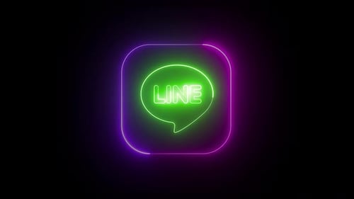Pulsating Neon Line App Icon Animation