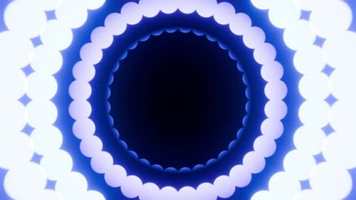 Tunnel mit blauen Lichtkugeln VJ Loop-Hintergrund