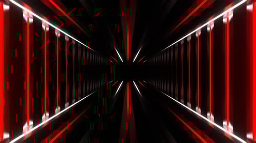 Tunnel With Red And White Neon Lines Moving Background Vj Loop In HD