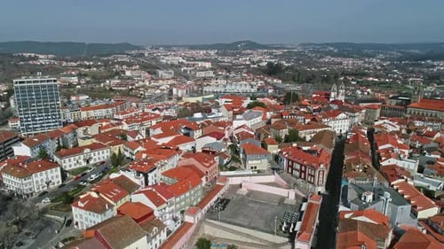 Aerial View of Historic Town Viseu in Portugal