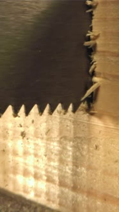 Sawing the Board Filmed on a Highspeed Camera at 1000 Fps