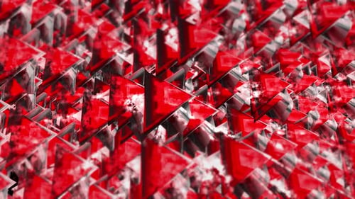 3d glowing red triangle animation