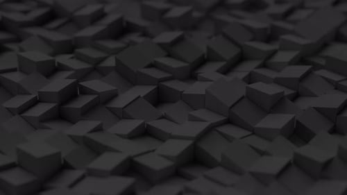 Abstract 3d Render Animation Motion Design Black Cubes Seamless Moving Wave Cubic Square Meta Shapes