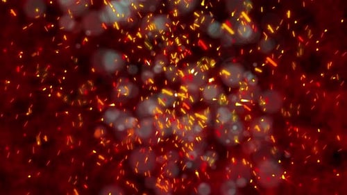 Abstract Red Spark Particles Floating Upwards Background Loop