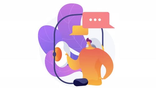 Contact Call Center. Client Support Help Service Hotline Idea. Headset with Microphone