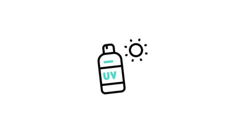 Animated Sunscreen Bottle with UV Protection Icon