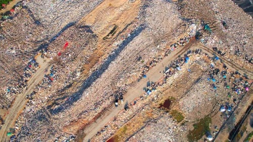 Aerial View of a Large Landfill Site