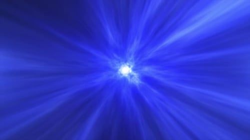 Abstract Blue Light Speed Tunnel Warp Motion Background