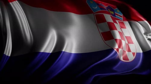 Realistic Waving Croatia Flag Animation Loop