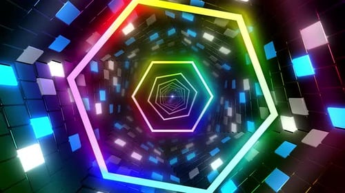 Túnel LED hexagonal