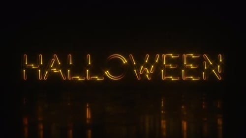 Chasing Halloween-Titel-Hintergrundschild mit Schleife, warmfarbig