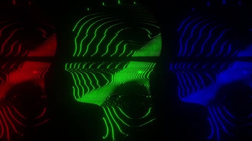 Spinning Synthetic Heads Modulation Wireframe