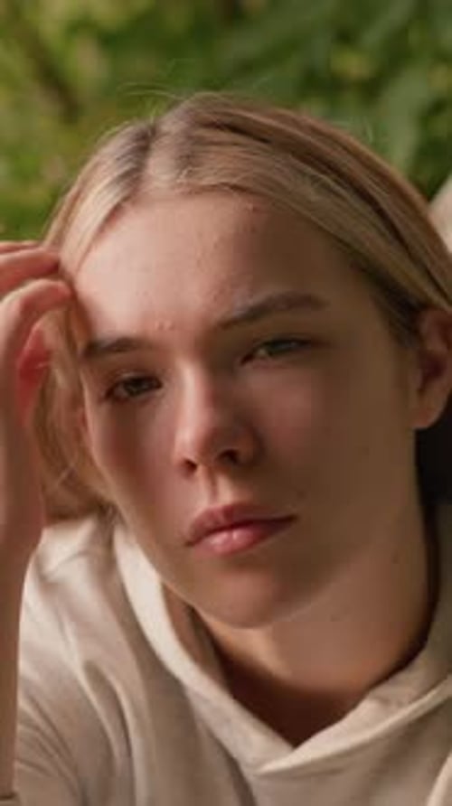 Young Adult in Nature Close Up Portrait