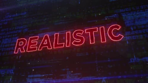 Neon Realistic Text Title Animation on Digital Background