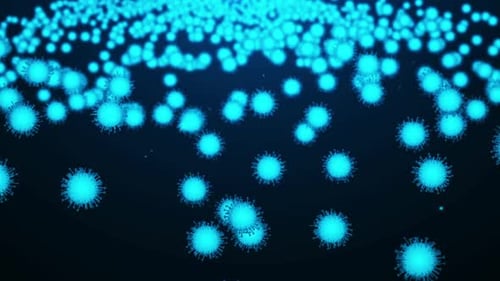 Abstract Blue Microorganism Cells Medical Animation Loop