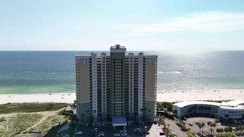 Fly Over Boardwalk Beach Resort Accommodation In Panama City Beach, Florida, United States. Aerial D