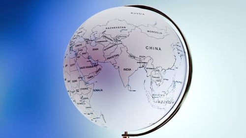 Rotating Earth Globe Approaches Iceland