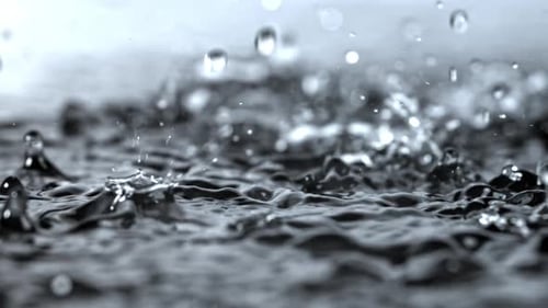 Super Slow Motion Falling Raindrops Filmed on a Highspeed Camera at 1000 Fps