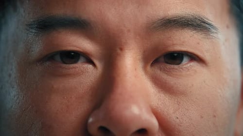 Macro Shot of Eyes Opening and Looking