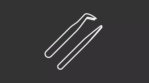 Animated tweezers white icon