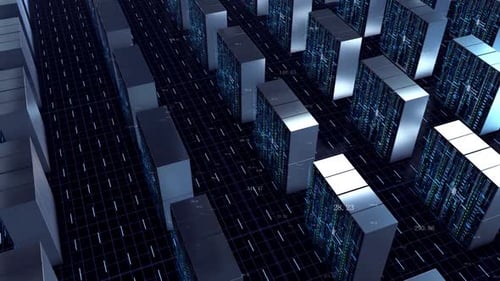 Server-Racks im Computerraum des Rechenzentrums